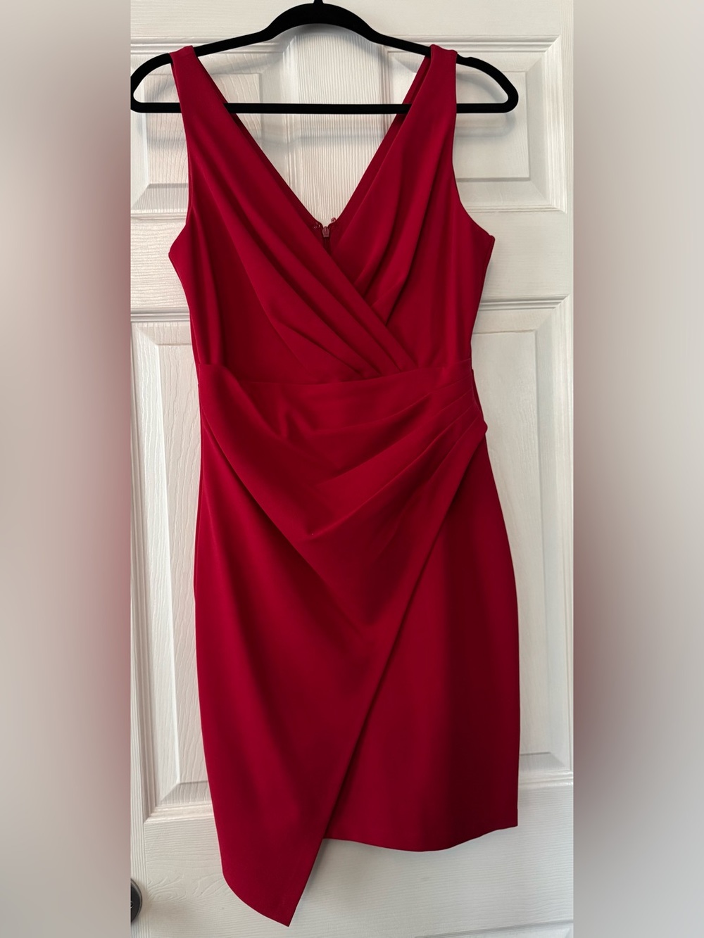 Guess Red Draped V-Neck Women’s Dress